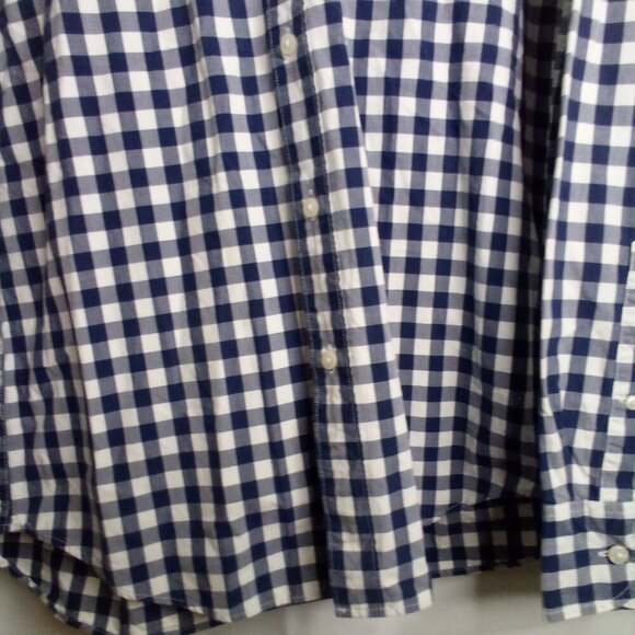 J Crew Shirt Men M Slim Button Down Long Sleeve Check Pattern Blue White - Picture 6 of 15